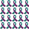 Alodidae Suicide Prevention Awareness Ribbon Pin 25Pcs Purple & Teal Enamel Pins Hot