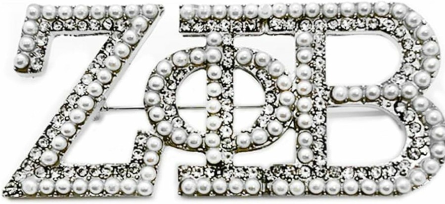 Youngsome Black Women Sorority Society Zeta Zpb Beta Greek Letter Label Metal Pearl Broach Pin Online