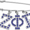 BAUNA Bauna Sorority Brooch Blue Rhinestones Inspired Greek Sorority Jewelry Gift Paraphernalia Gift Online