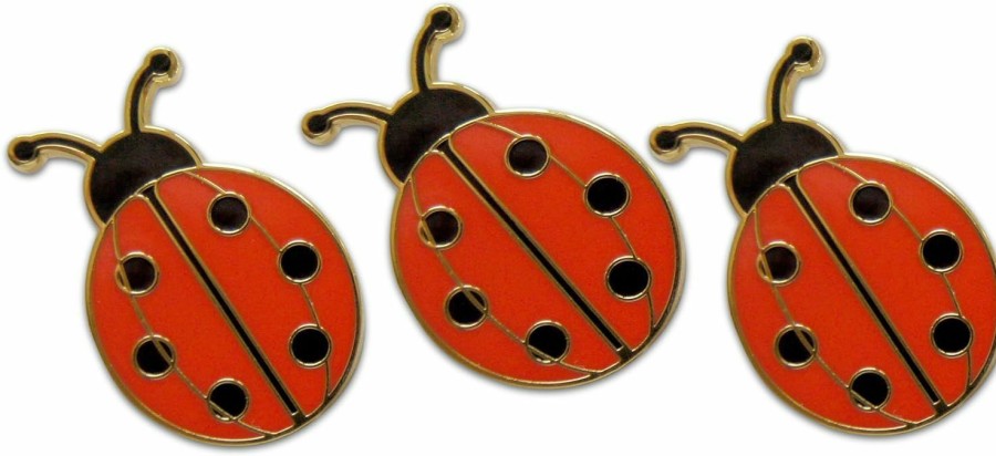 Novel Merk 3-Piece Ladybug Lady Bug Pride Lapel Pin Hat Pin & Tie Tack Set With Clutch Back By Novel Merk Wholesale