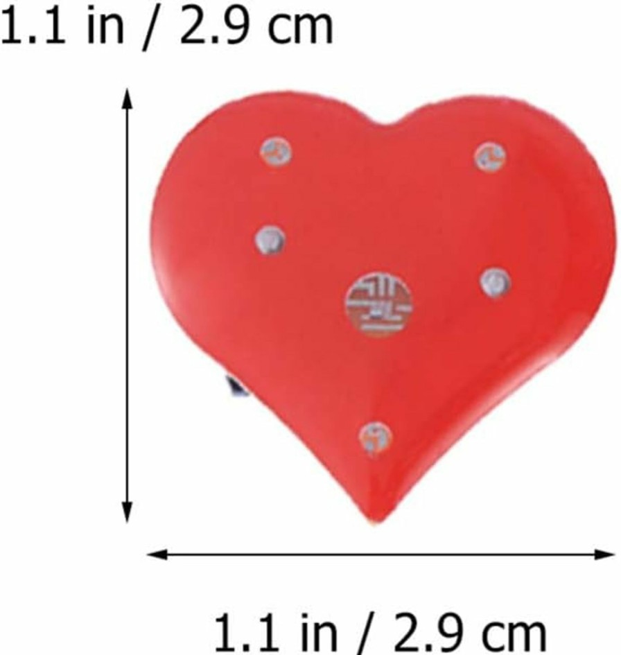 Amosfun Amosfun 20Pcs Valentine'S Day Red Heart Brooch Pins Led Flashing Brooch Pins Wedding Birthday Party Favors Hot