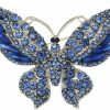 Generic Crystal Rhinestone Butterfly Brooch Elegant Lapel Pins Dress Accessories Jewelry Gift For Women Girls (Blue) Best