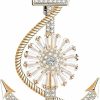 MultiLux Multilux Anchor Nautical Brooch Pin Anchor Rope Brooch Gold Shiny Cubic Zirconia Pins & Pendants Scarf Holders For Women Men New