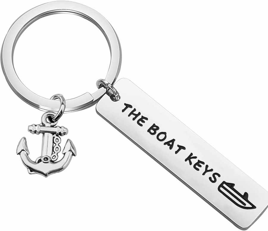 POTIY Potiy Boat Owner Gift Boater Jewelry The Boat Keys Keychain Gift For Boat Captain Dad Grandpa Best