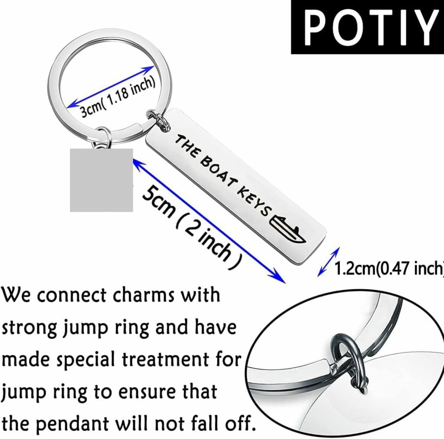 POTIY Potiy Boat Owner Gift Boater Jewelry The Boat Keys Keychain Gift For Boat Captain Dad Grandpa Best