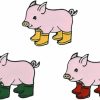 pologmase 3 Pcs Lovely Animal Enamel Pin Three Color Cartoon Animal Pink Grunt Pig In Rain Boots Galoshes Hard Enamel Brooches Pins Badges Backpack Lapel Pins Jewelry Gift Friend New