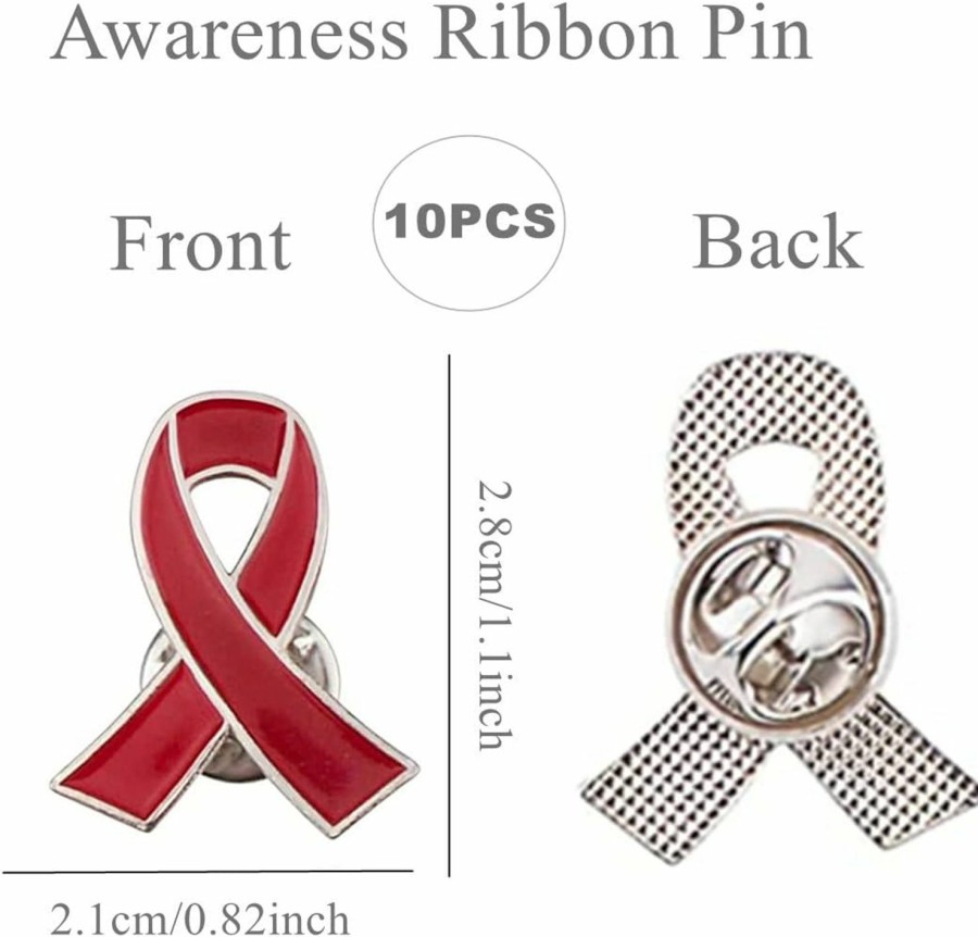 RDYKGOOG 10Pcs Ribbon Pin, Mental Health Awareness Multicolor Ribbon Lapel Pins Brooch (Green) Wholesale