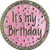 Arturbo Arturbo It'S My Birthday Pin Brooch Round Metal Lapel Pin Badges With Rhinestones Fun Pink Pearl Enamel Pins For Women Girls Boys Men Birthday Party Wedding Gifts Wholesale