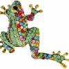 KAWADU Rhinestone Frog Brooch Vivid Animal Pin Full Glasses Design Alloy Material Green Color Women And Men Jewelry New