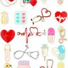 Patelai 20 Pcs Nurse Enamel Pins For Badge Nursing Pins Bulk Cute Cartoon Doctor Stethoscope Pill Syringe Lapel Pins Backpack Pin For Nurse Day Gifts Hat Jacket Bag Decor(Nurse Style) Online