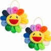 SaiDian Saidian 2 Pcs 3.9 Inch Sun Flower Brooch Cartoon Rainbow Lapel Pin Badge For Jackets Backpacks Bags Hats Decoration New