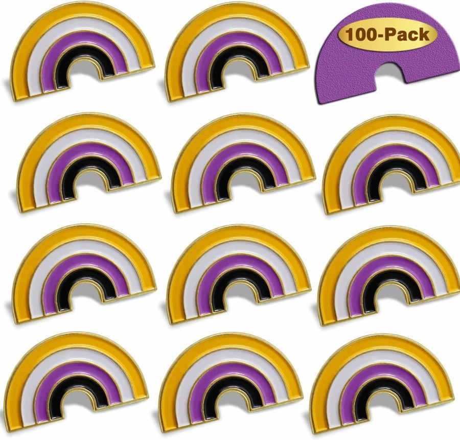 MIDLE 2/12/50/100Pcs Enamel Nb Nonbinary Pride Rainbow Lapel Pins Bulk-Supports Lgbt Progress Gay Brooch Badge For Men Women Clothes Bags Hats Online