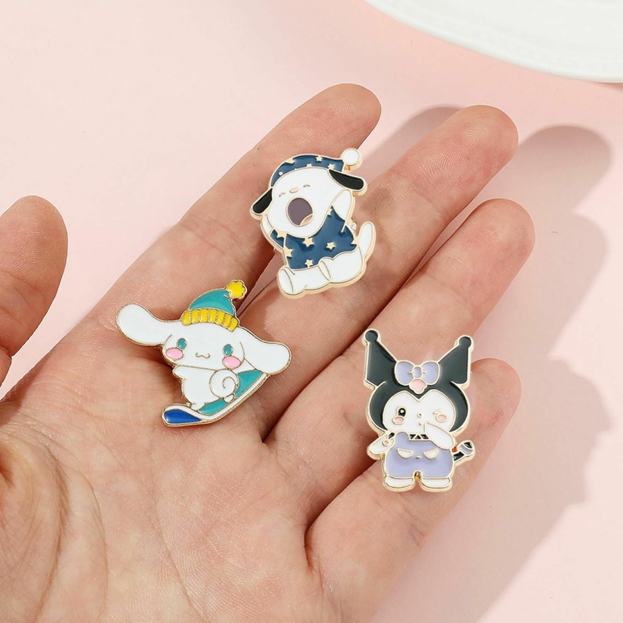 JieJiefa Jiejiefa 6 Pcs Anime Brooch Pins Adorable Kitty Enamel Pins For Backpacks Clothing Jackets Hats Kawaii Cartoon Cat And Dog Decoration Gifts Best