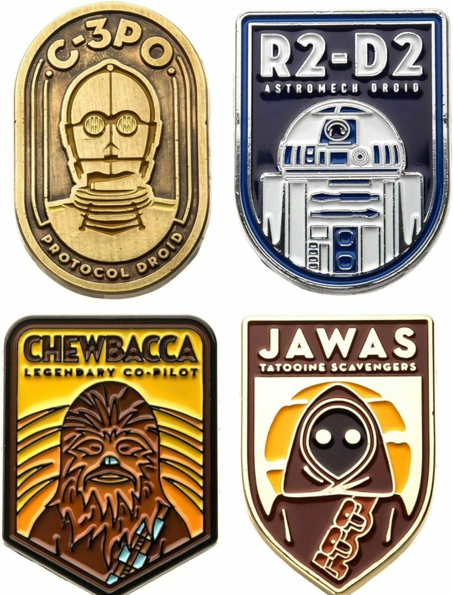 STAR WARS Star Wars Enamel Pins | R2D2 | C3Po | Jawa | Chewbacca New