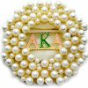 Youngsome Fashion Simulation Pearl Inlaid Metal Greek Sorority Alpha Society Golden Brooch Wholesale