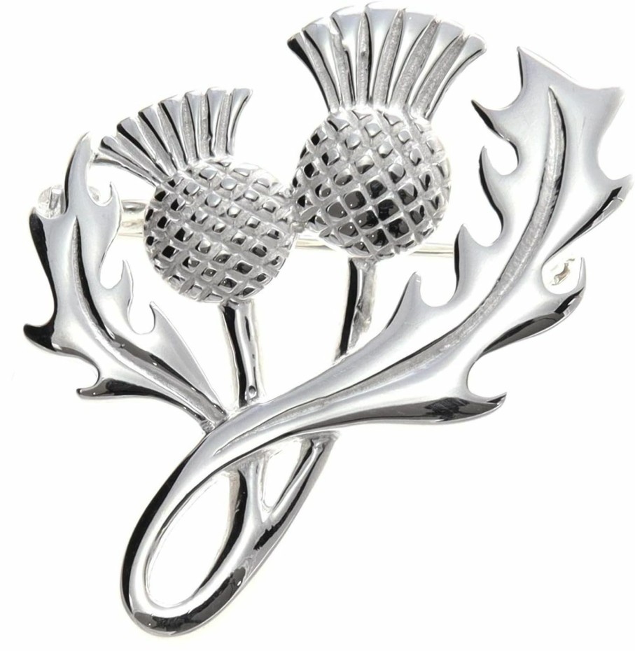 Alexander Castle Alexander Castle 925 Sterling Silver Scottish Thistle Brooch Pin With Jewelry Gift Box - Scottish Gift For Women Best