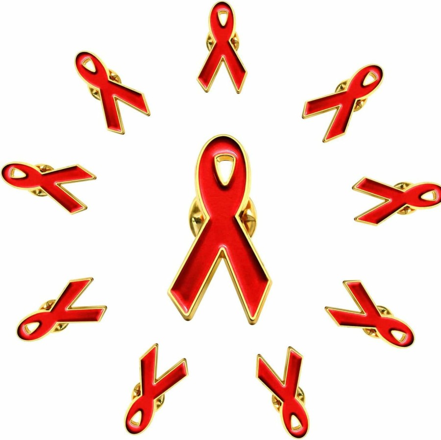 rhungift 10Pack Cause Awareness Multicolor Ribbon Lapel Pin -Support Your Fundraiser New