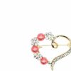 HSQYJ Heart Brooch For Women Cluster Pave Clear Crystal Love Heart Pearl Brooch Pin Wedding Party Clothes Accessories New