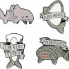 KAWADU 4 Pcs Cute Marine Animal Enamel Pins Metal Help Me I Am Tired And Depressed Shark Cartoon Pin Badge Backpack Denim Brooch For Friends Clearance