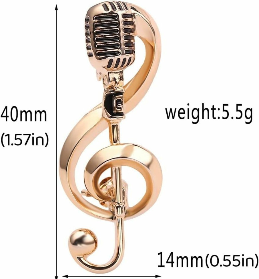 Fuqimanman2020 Microphone Music Note Brooch Pins Retro Rock Hip Pop Jewelry For Women Men New