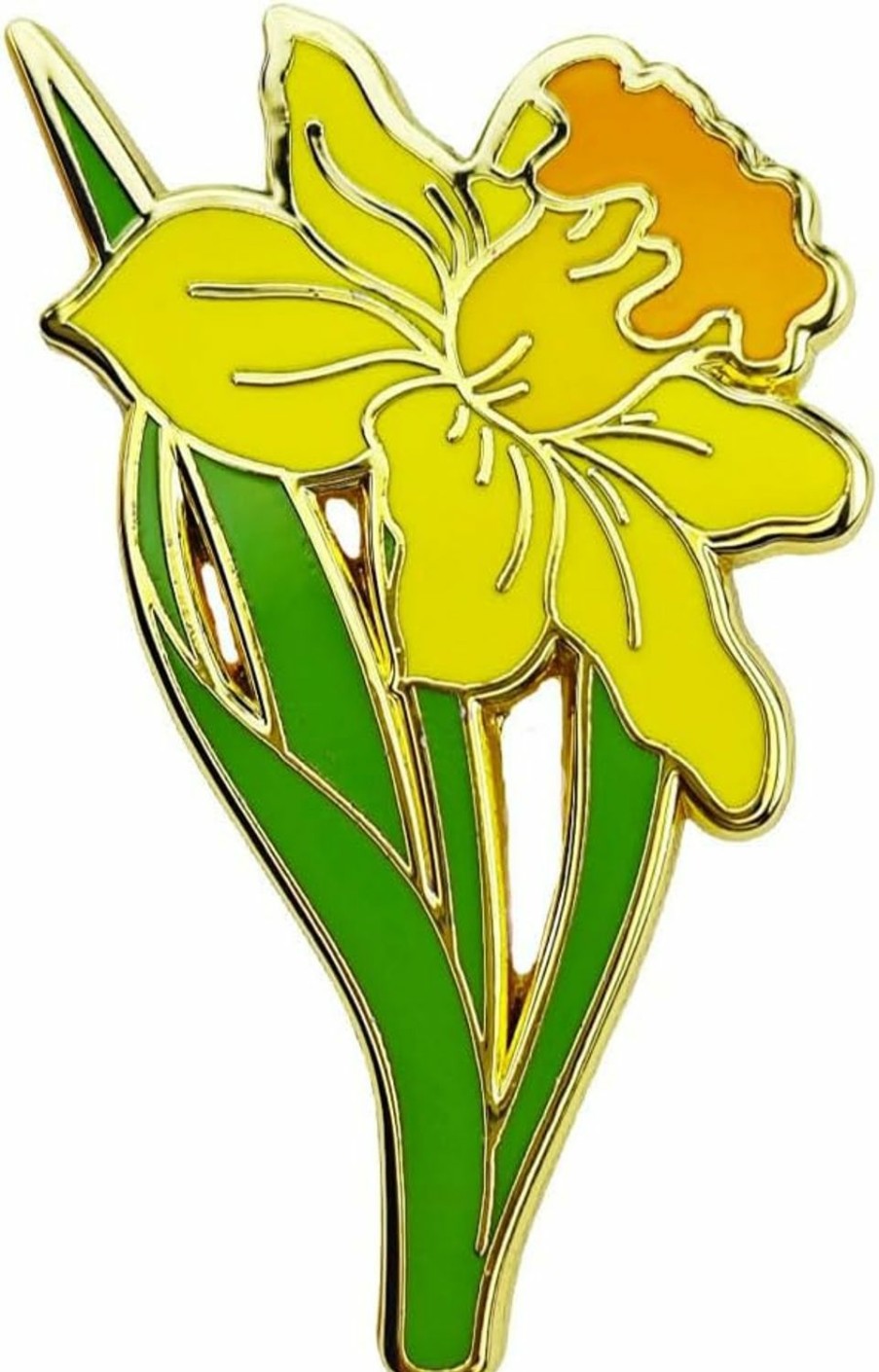 Ficsowy Ficsowy Enamel Pin Badge Daffodil Flower Brooch Pin For Teachers Nurses Doctors Lawyers Architects Interior Designers Florists Gardeners Wholesale