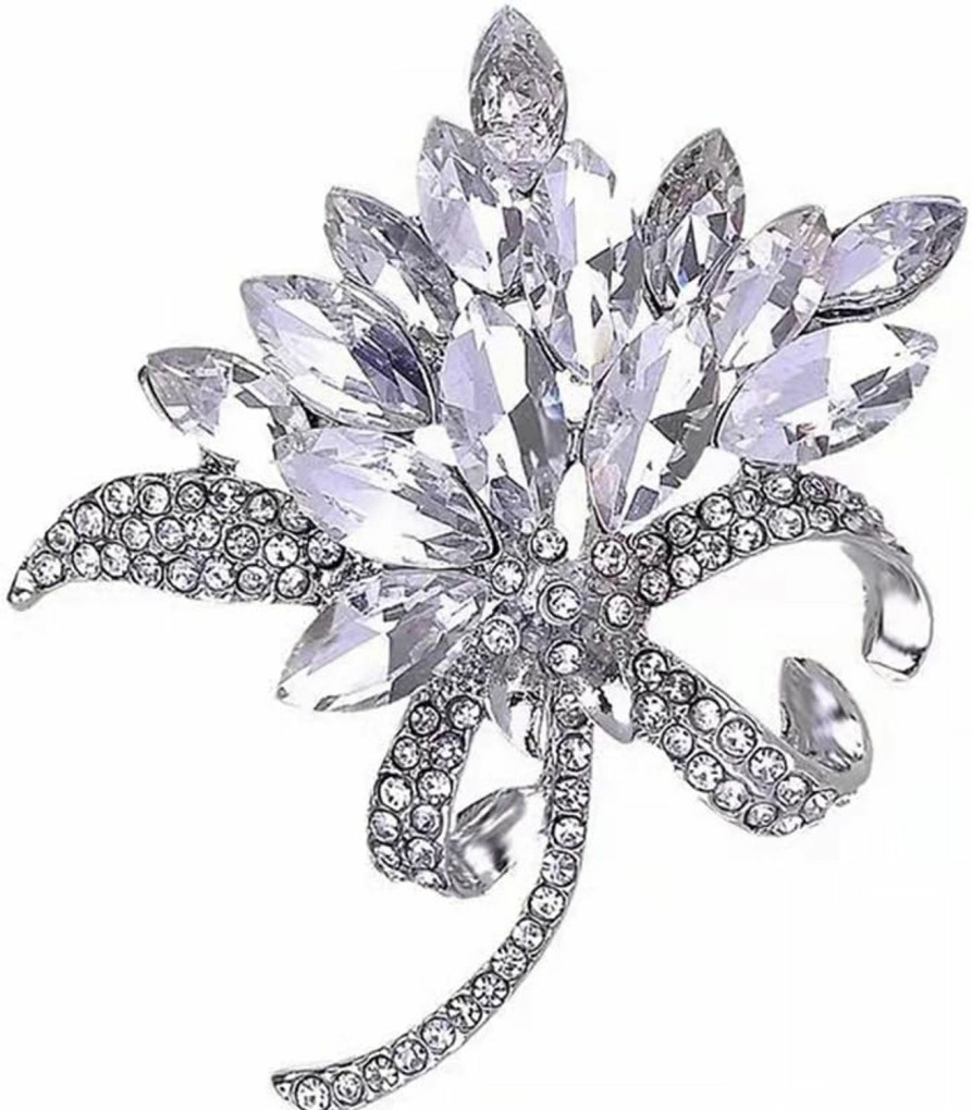 YEFUNLIY Flower Brooches Pins For Women Fashion Brooch For Women, Floral Women'S Brooches & Pins Elegant Crystals Rhinestone Women Corsage Pin, Yefunliy Brooches For Wedding Bouquet Online