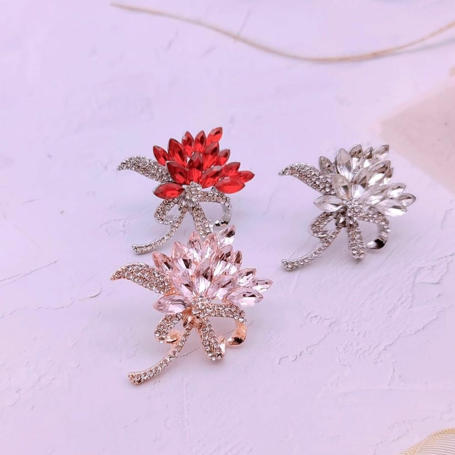 YEFUNLIY Flower Brooches Pins For Women Fashion Brooch For Women, Floral Women'S Brooches & Pins Elegant Crystals Rhinestone Women Corsage Pin, Yefunliy Brooches For Wedding Bouquet Online