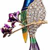 HAFILO Hummingbird Brooch Pins For Women Fashion Bird Pins Elegant Rhinestone Crystal Women'S Brooches Pin (Blue Hummingbird) Clearance