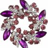 EVER FAITH Ever Faith Austrian Crystal Wedding Flower Wreath Brooch Pin Clearance