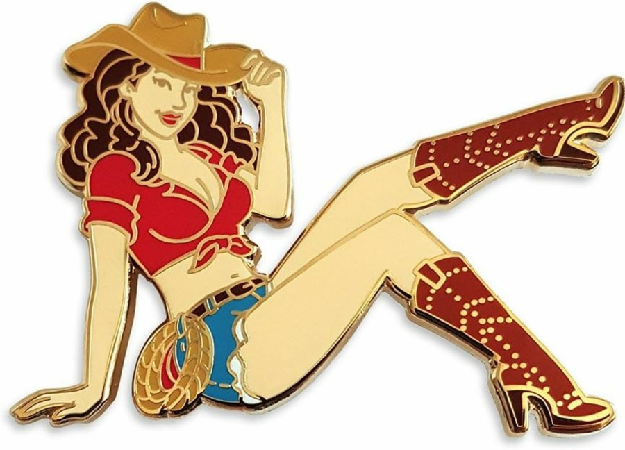 Pinsanity Pinsanity Cowgirl Pin Up Enamel Lapel Pin New