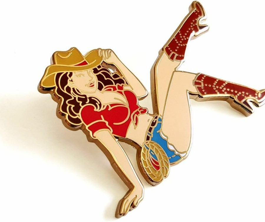 Pinsanity Pinsanity Cowgirl Pin Up Enamel Lapel Pin New