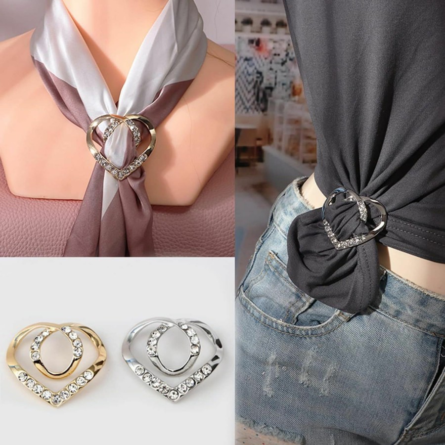 YANCHUN 4Pcs Scarf Ring Clip For Women Pearl Flower Scarf Brooches Buckle Metal Shawl Clip Buckle Lady Girls Decoration Accessories Wholesale