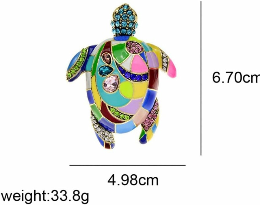 QUREZA Colorful Sea Turtle Brooches For Women Men Fashion Rhinestone Animal Enamel Brooch Pin Jewelry Gift Accessories For Backpacks Set Badges Clothing Bags Jackets Best