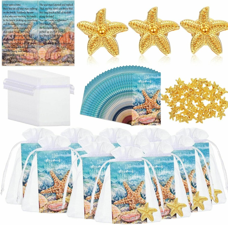 Unittype Unittype Employee Appreciation Gifts Starfish Story Keepsakes Starfish Lapel Pin Appreciation Cards Organza Bags You Make A Difference For Volunteers Staff Teacher Hot