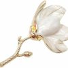 ZXCVWWE White Magnolia Flower Brooch Flowers Lapel Pin Brooch Enamel Pin Elegant Magnolia Flower Brooch Pin Coats Jackets Sweaters Accessories Badge Pin Jewelry Gifts Best