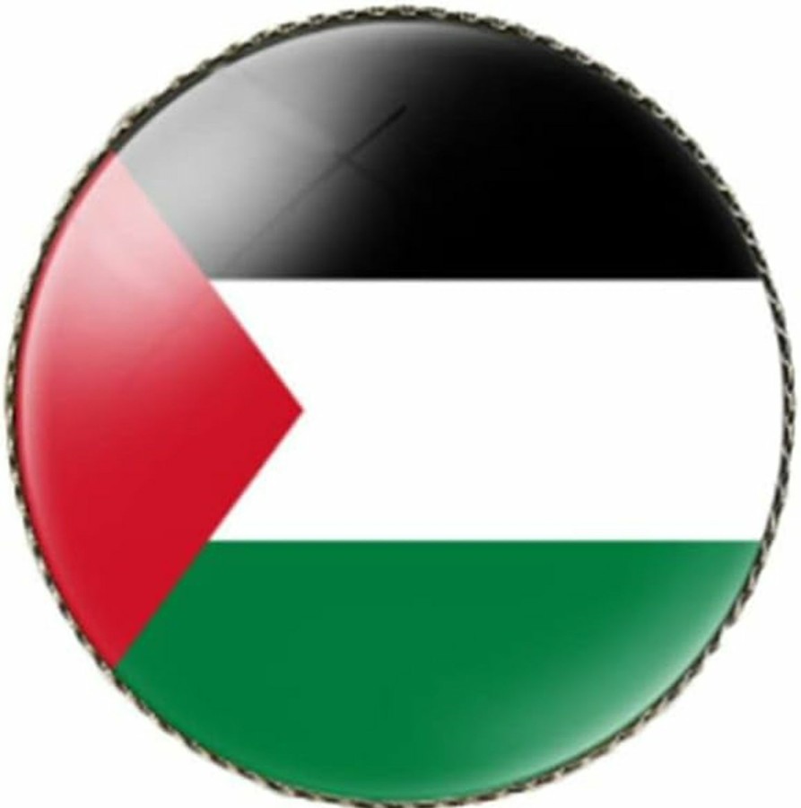 vmcoatdu Vmcoatdu Round 1 Inch Palestine Flag Pin International Travel Brooch Metal And Glass Revivalism Style Souvenir Badge For Hat Clothes Backpack Online