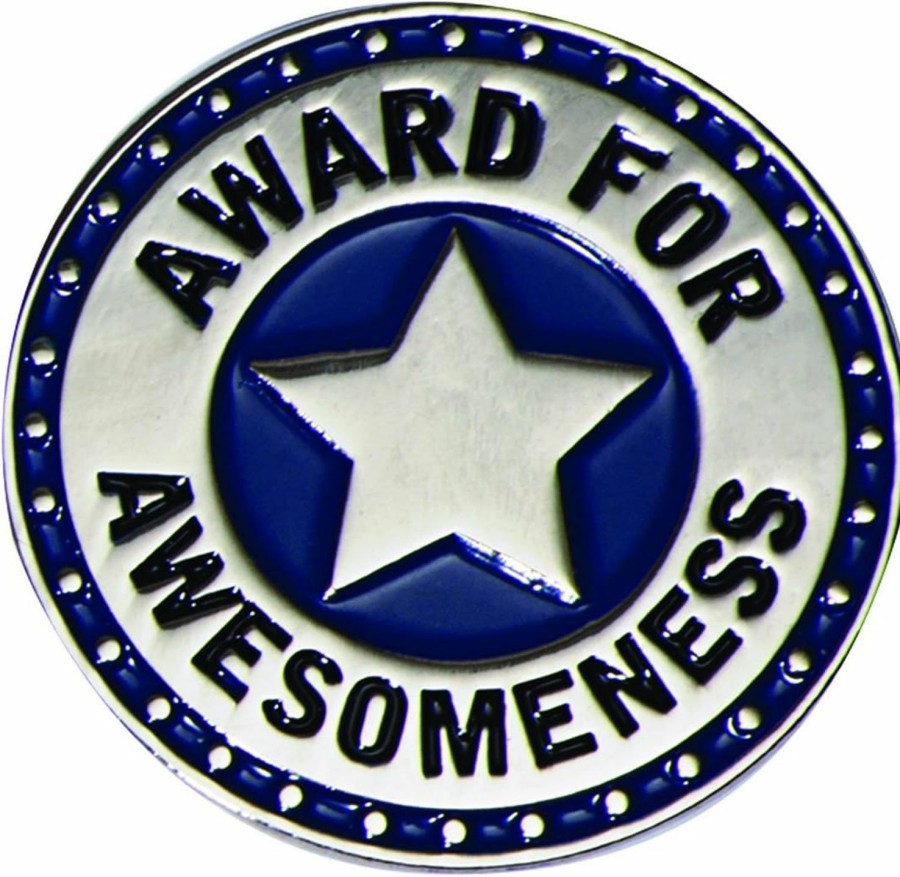 TCDesignerProducts Tcdesignerproducts Award For Awesomeness Blue/Silver Appreciation Award Pins, 12 Count Best