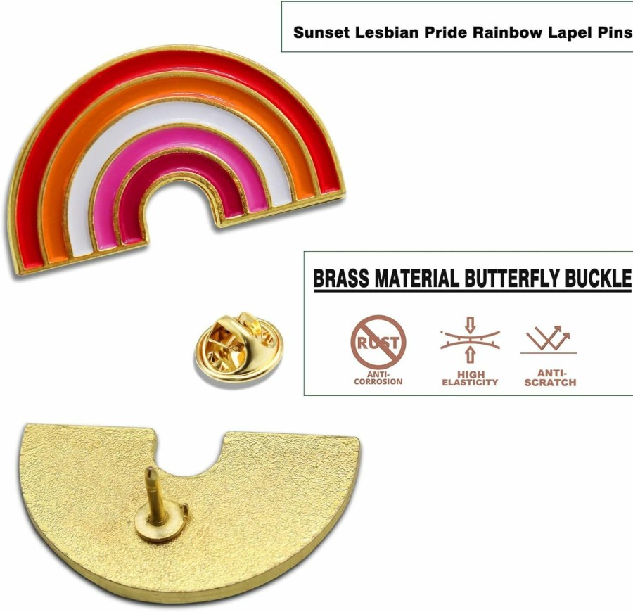 MIDLE 2/12/50/100Pcs Enamel Les Sunset Lesbian Pride Rainbow Lapel Pins Bulk-Supports Lgbt Progress Gay Brooch Badge For Men Women Clothes Bags Hats New