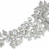 EVER FAITH Ever Faith Rhinestone Crystal 8 Inch Elegant Bridal Rose Flower Bud Brooch Clear Silver-Tone Hot