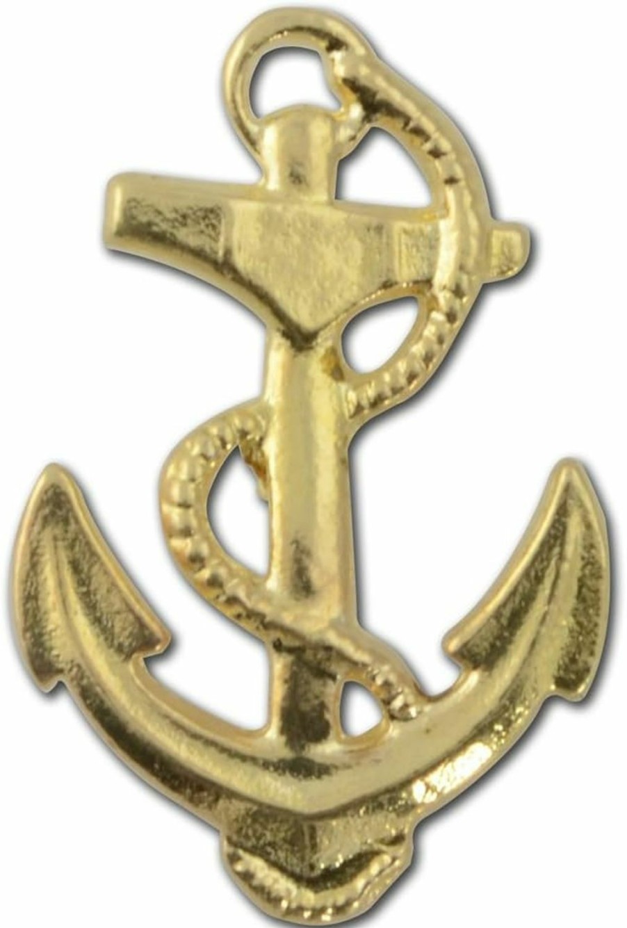 STOCKPINS Anchor Brooch Lapel Pin - Gold Anchor Jewelry Commonly Worn By Us Navy Chief, Marines, Coast Guard By Stockpins Clearance