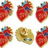 MIDLE 6/12/50/100 Pcs Red Realistic Anatomical Heart Enamel Lapel Pin Multi -Purpose Hot