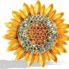 HAFILO Sunflower Brooch Pins For Women Color Crystal Rhinestones Retro Handmade Elegant Sun Flower Brooches Pins Wholesale