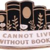 KUPOOL Kupool I Cannot Live Without Books Metal Enamel Pin Fashion Cartoon Brooch Books Lovers Hard Enamel Lapel Badge Accessorie For Hot