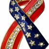 Gyn&Joy Gyn&Joy Crystal American Flag Brooch Pin Clearance