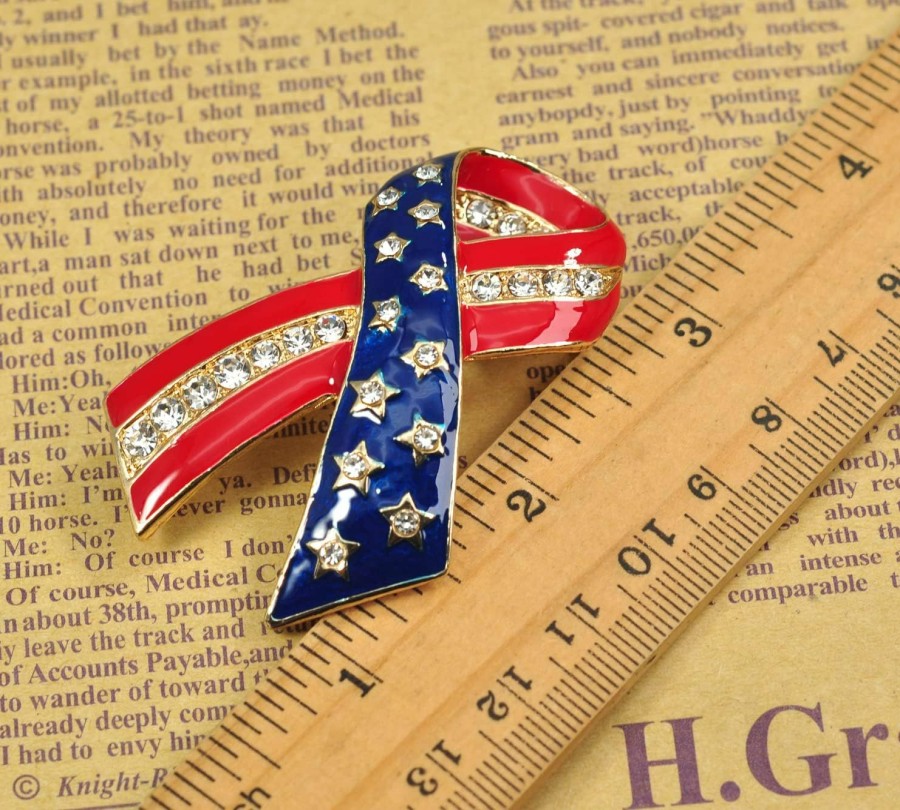 Gyn&Joy Gyn&Joy Crystal American Flag Brooch Pin Clearance