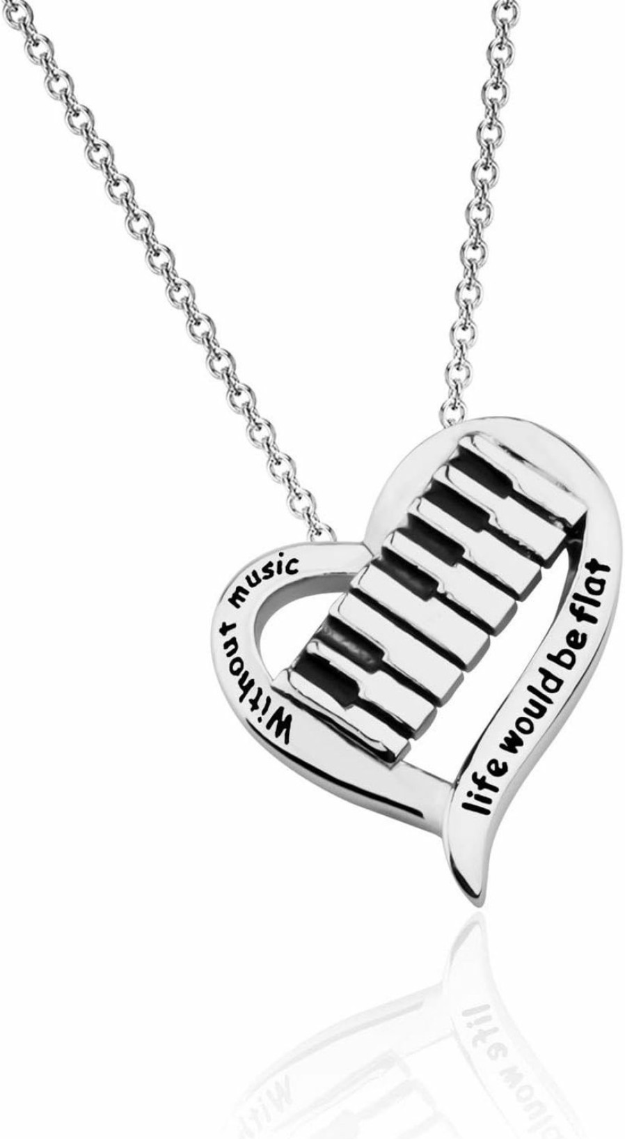 CHOORO Chooro Piano Lover Gift Music Lover Necklace Without Music Life Would Be Flat Pianist Gift Piano Recital Gift Piano Students Jewelry Online