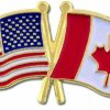 PinMart Pinmart'S Usa And Canada Crossed Friendship Flag Enamel Lapel Pin - Country Flags Pins For Hats, Jackets, And Backpacks New