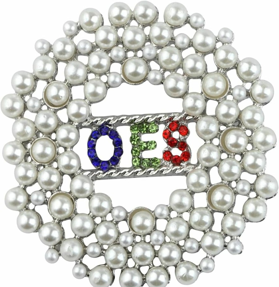 CENWA Cenwa Sorority Gifts Oes Jewelry Oes Pearl Beads Brooch Pin Oes Sorority Jewelry Wholesale