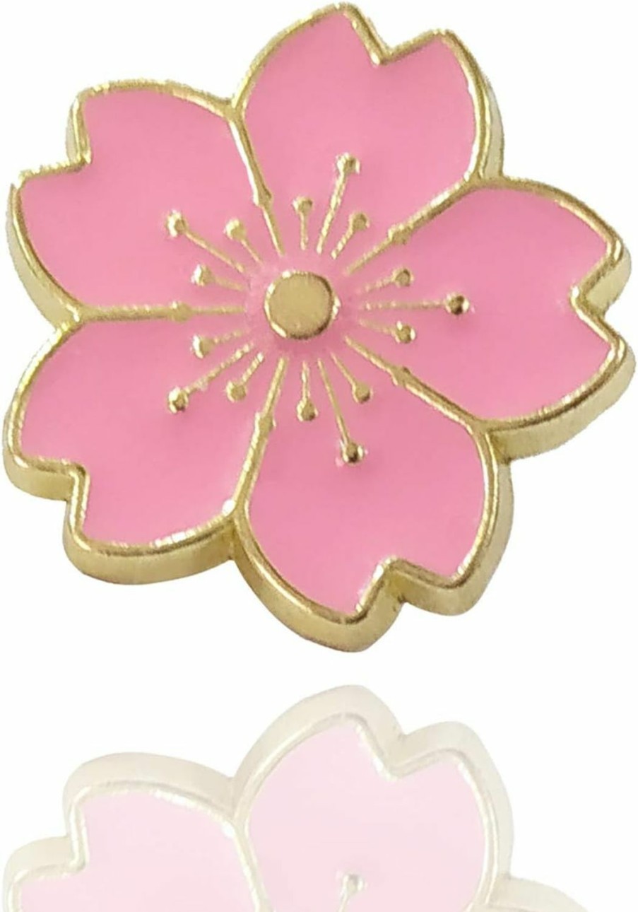 ROSTIVO Rostivo Cherry Blossom Lapel Pin Enamel Pins For Backpacks Cute Tiny Flower Brooch Pin For Women And Girls (Pink) Wholesale