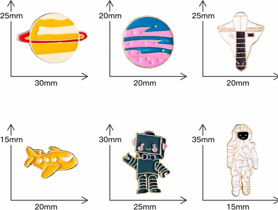 Gejoy Gejoy 10 Pieces Space Pin Set Cartoon Lapel Brooch Space Badge Pin For Clothes Bag Jacket Backpack Decoration Christmas Near Year Gift (Style Set 1) Clearance